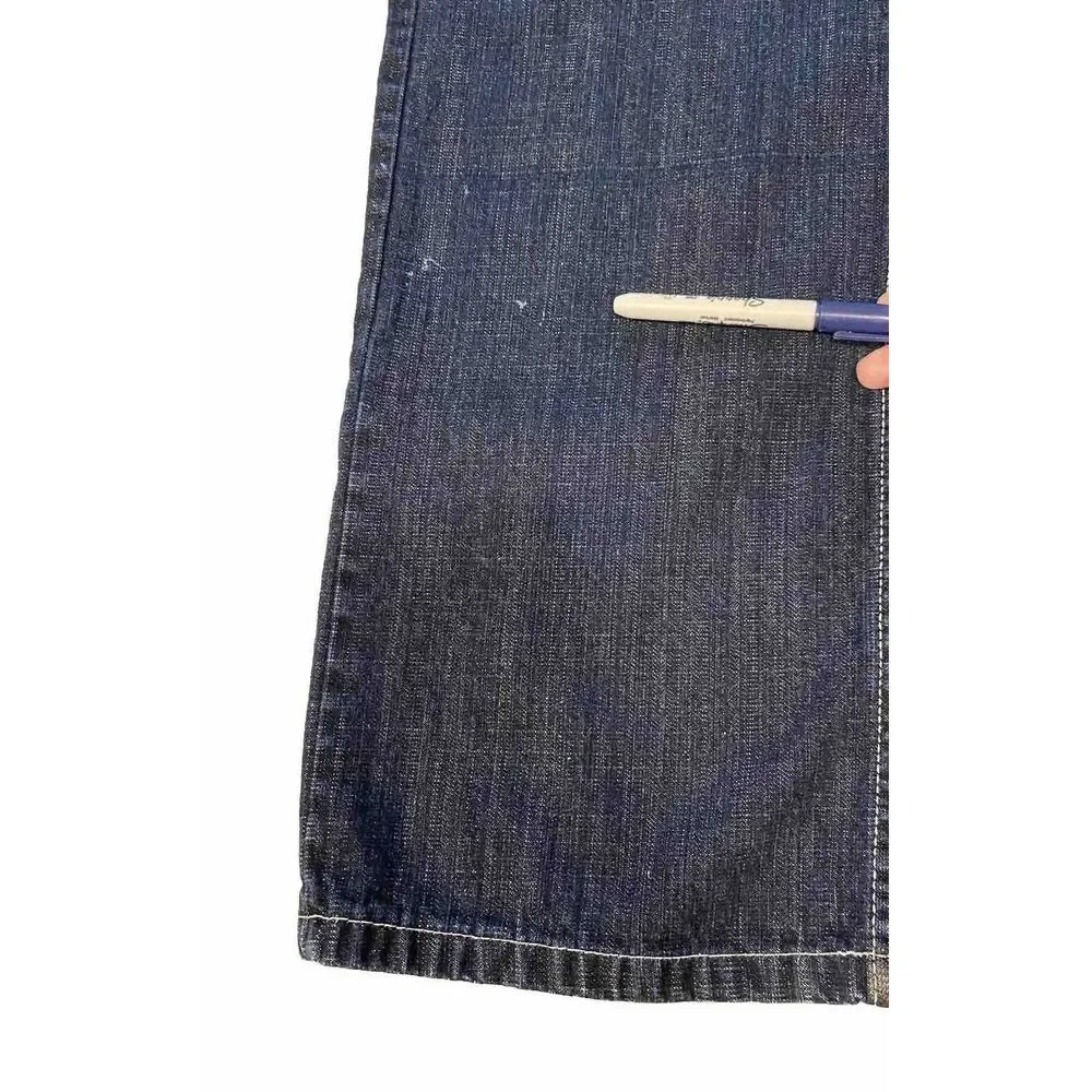 Ra Blaq Jeans Vintage Men's Size‎ 40 Baggy Y2K Pants Blue Orange Belt